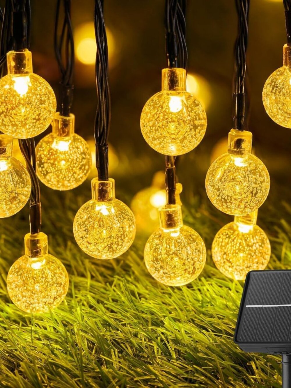 Solar String Lights Outdoor 60 LED 36FT with 8 Lighting Modes, Waterproof Solar